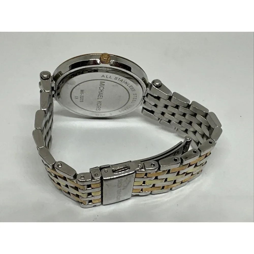 Michael Kors Darci MK3203 Women's Tri-Tone Glitz Analog Dial Quartz Watch NUL27